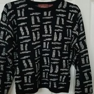 Patterened acrylic and nylon sweater.